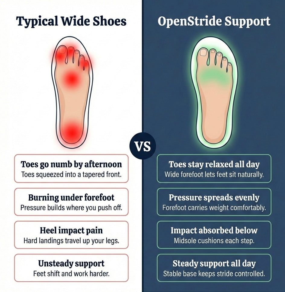 OpenStride™ – Wide Toe Box Active Sneakers